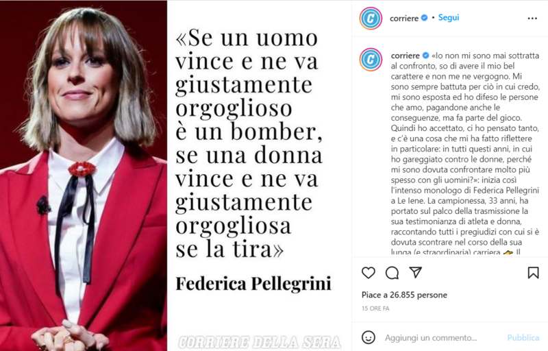 File:Federica Pellegrini sul corriere, accusata di fare vittimismo.png